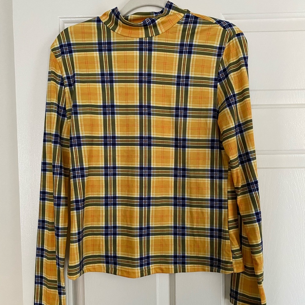 Mockneck Plaid Shirt